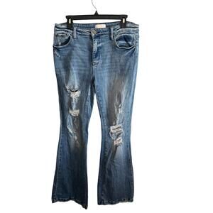 Petra 153 Women's Distressed Flare Jeans - Size 15/31